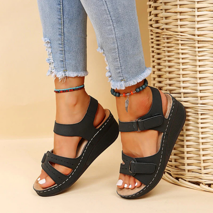 Velcro Strap Soft-Sole Wedge Heels