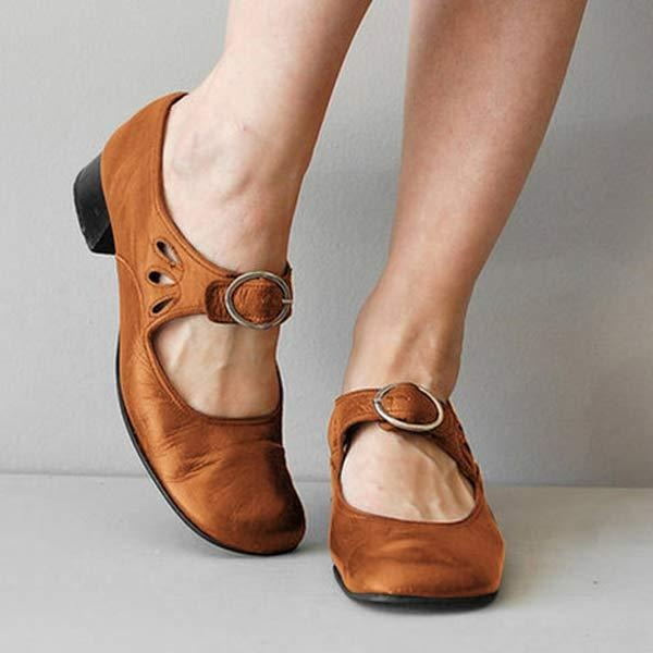Timeless Elegance: Women's Leather Low Heel Shoes