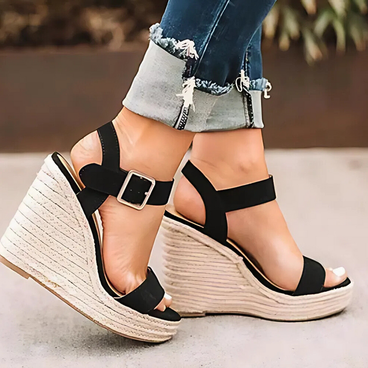 Women's Casual T-Strap Wedge Sandals
