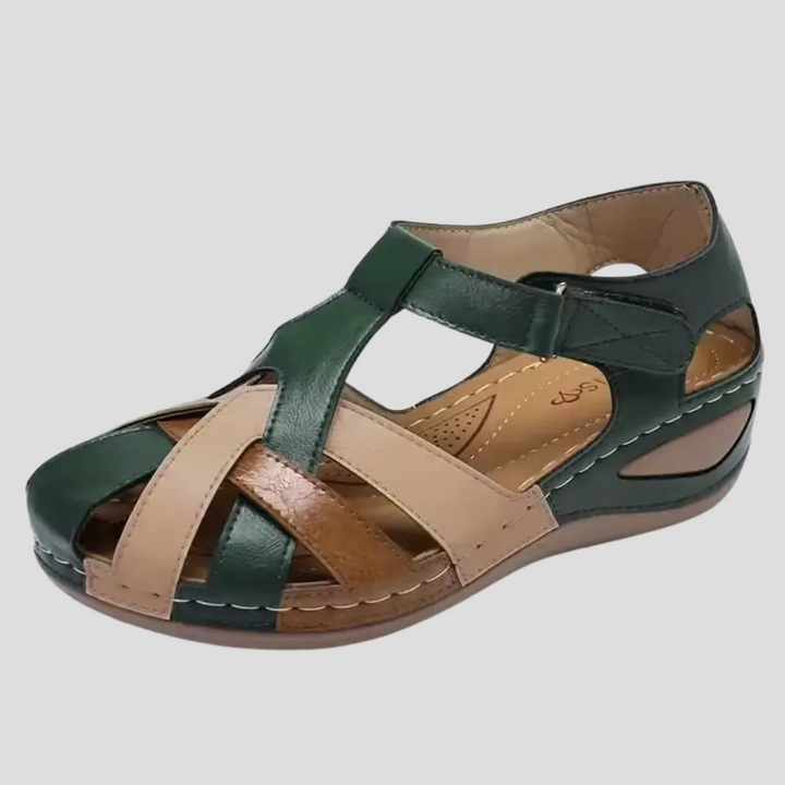 Women's Leather Sandals with Comfort Arch Support