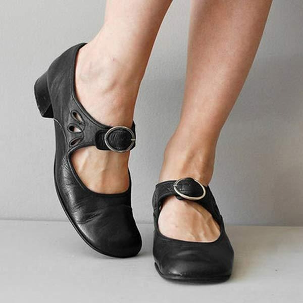 Timeless Elegance: Women's Leather Low Heel Shoes