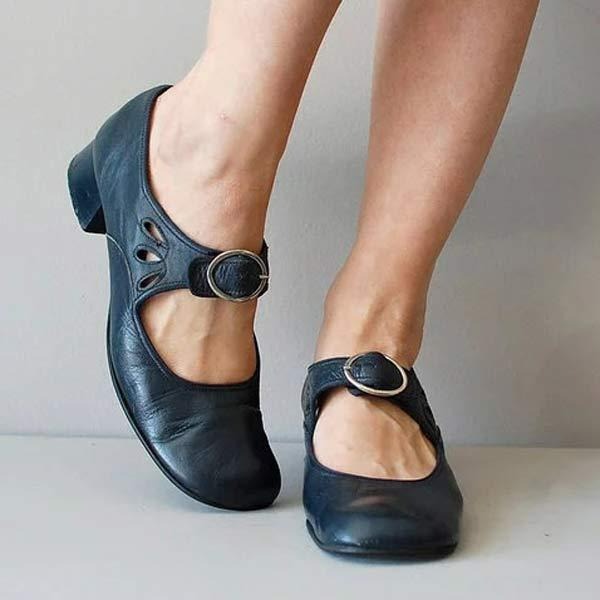 Timeless Elegance: Women's Leather Low Heel Shoes