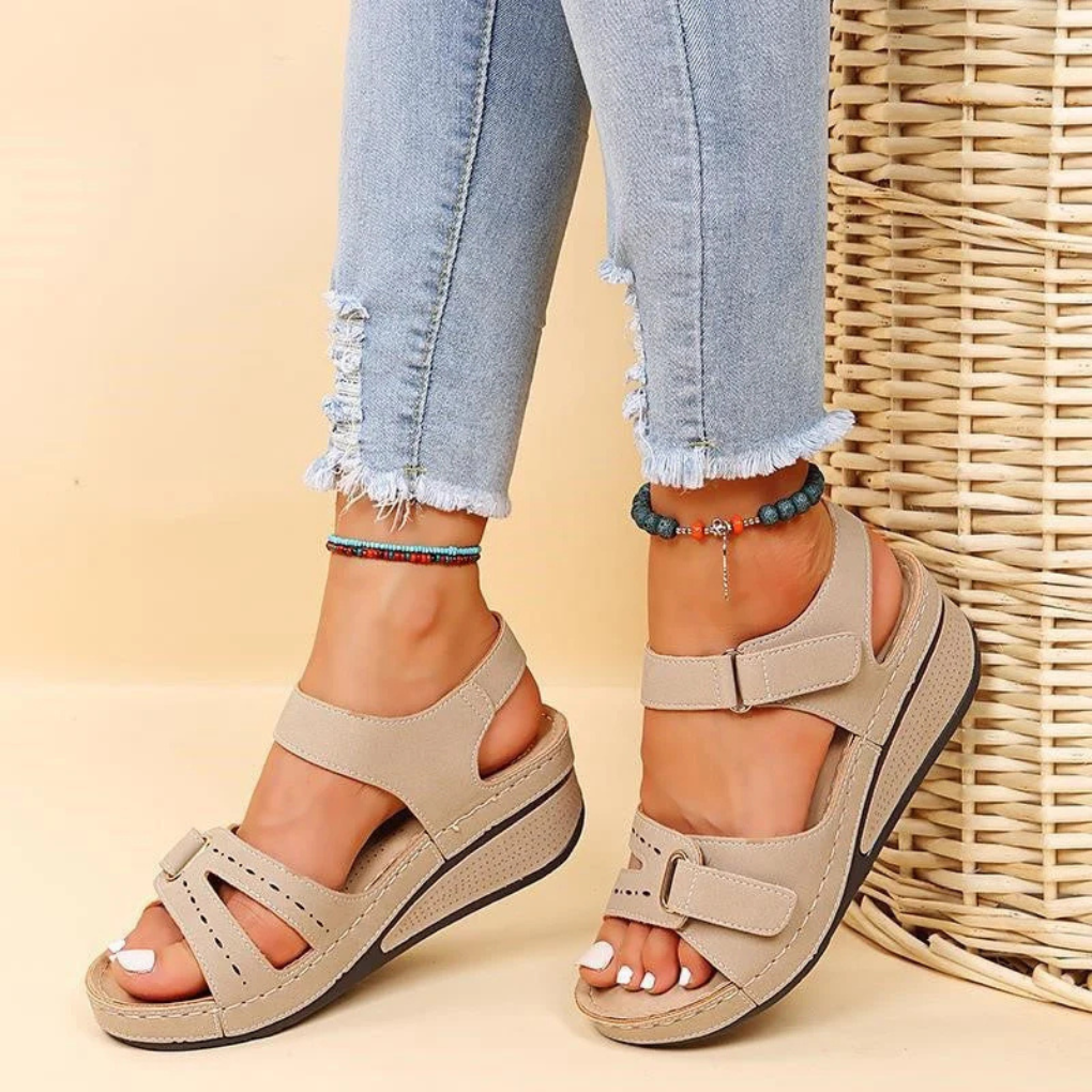 Velcro Strap Soft-Sole Wedge Heels