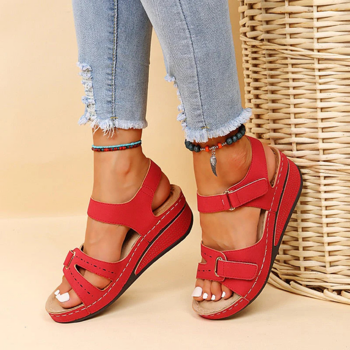Velcro Strap Soft-Sole Wedge Heels