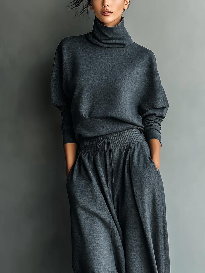 Knitted Ensemble Wide Trousers