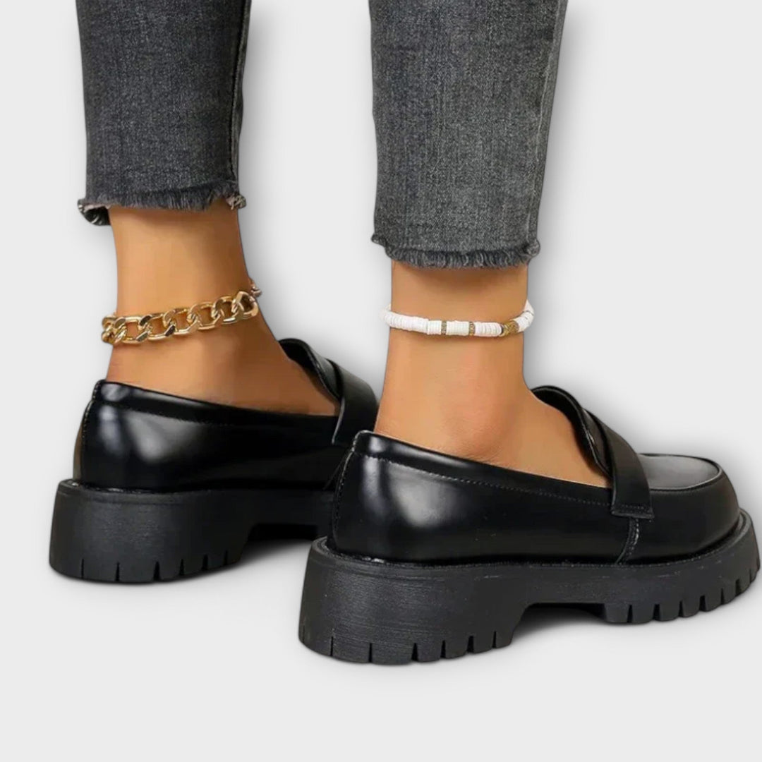 Women's Moccasins with Orthopaedic Design and Satin Heels