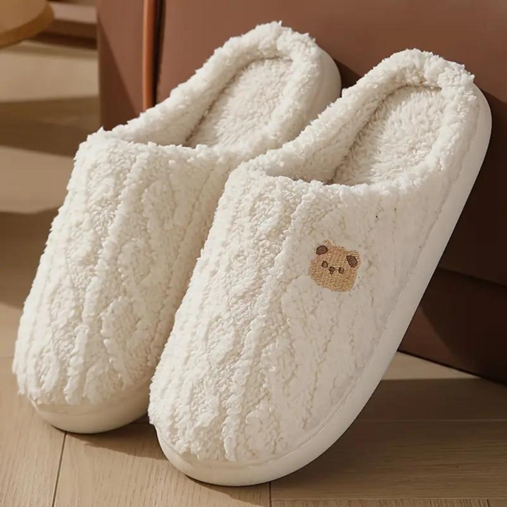 Cozy Fluffy Bear Slippers for Women - Perfect for Winter