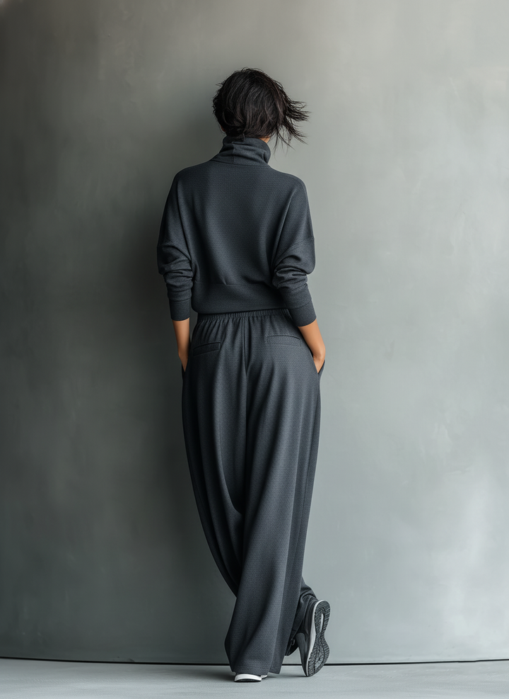 Knitted Ensemble Wide Trousers