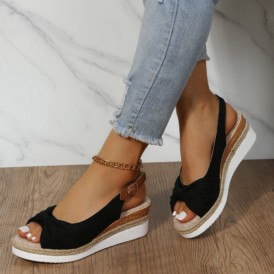 Chic Open-Toe Wedge Sandals for Women: Enhance Your Summer Look with Comfort and Elegance