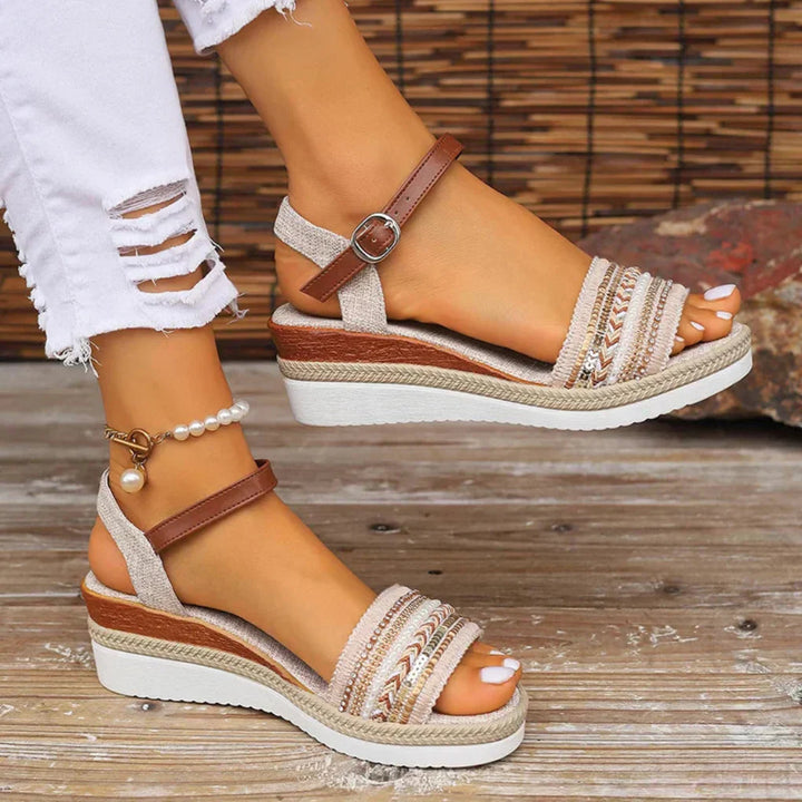 Bohemian-Inspired Wedge Sandals for Women