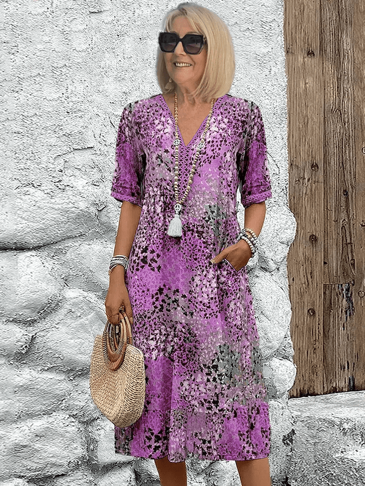 Eliza™ | Floral Heritage Midi Dress