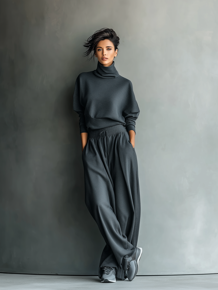 Knitted Ensemble Wide Trousers