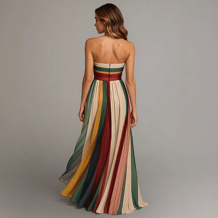 Long Colourful Dress without Sleeves