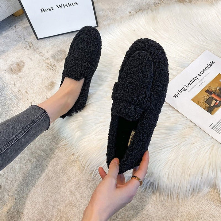 Women's Cozy Sherpa Loafers | Faux Fur Lined | Non-Slip Rubber Sole | Multicolour