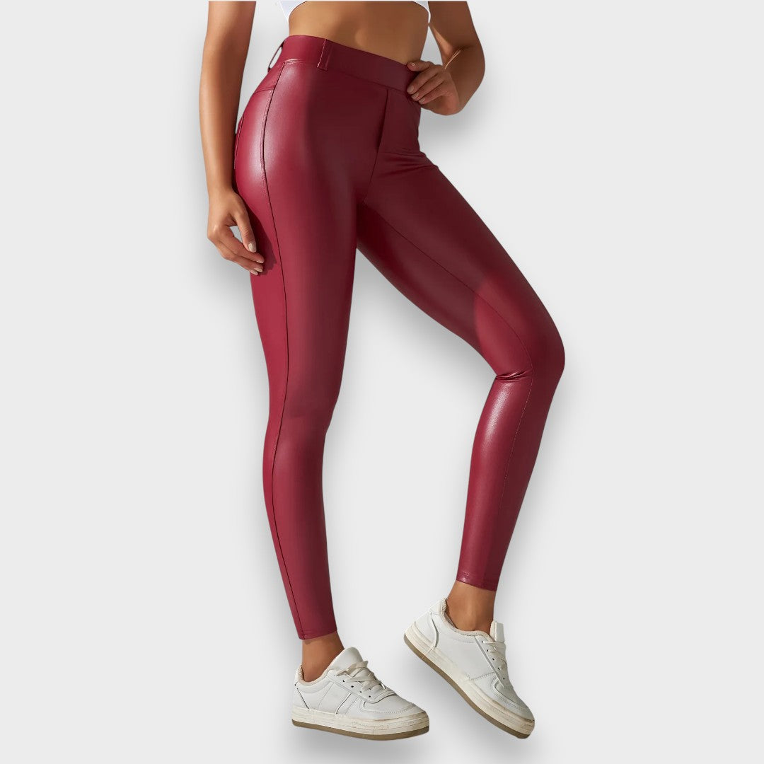 Alice | Faux Leather Shaping Tights